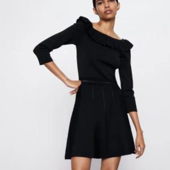 zara dropped shoulder knit dress Zara | Dresses | Zara Off The Shoulder Knit Dress S New